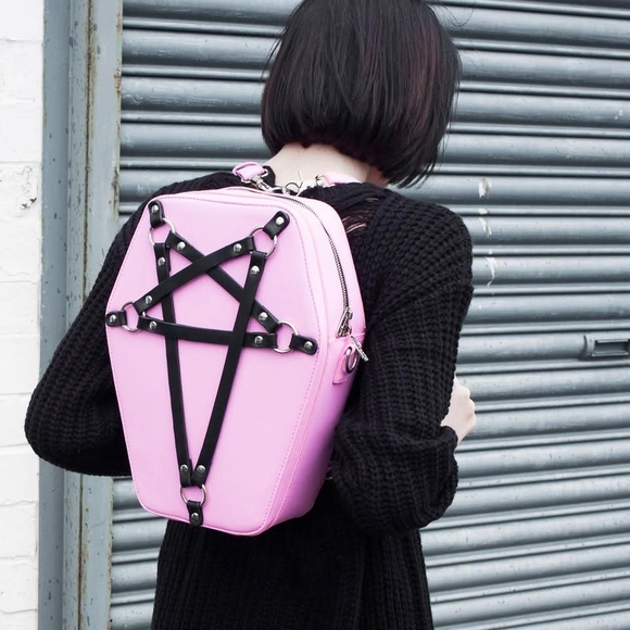 Killstar Handbags - Killstar HEXELLENT Pink Coffin Bag